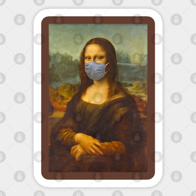 Mona lisa Mascarilla Sticker by Sauher